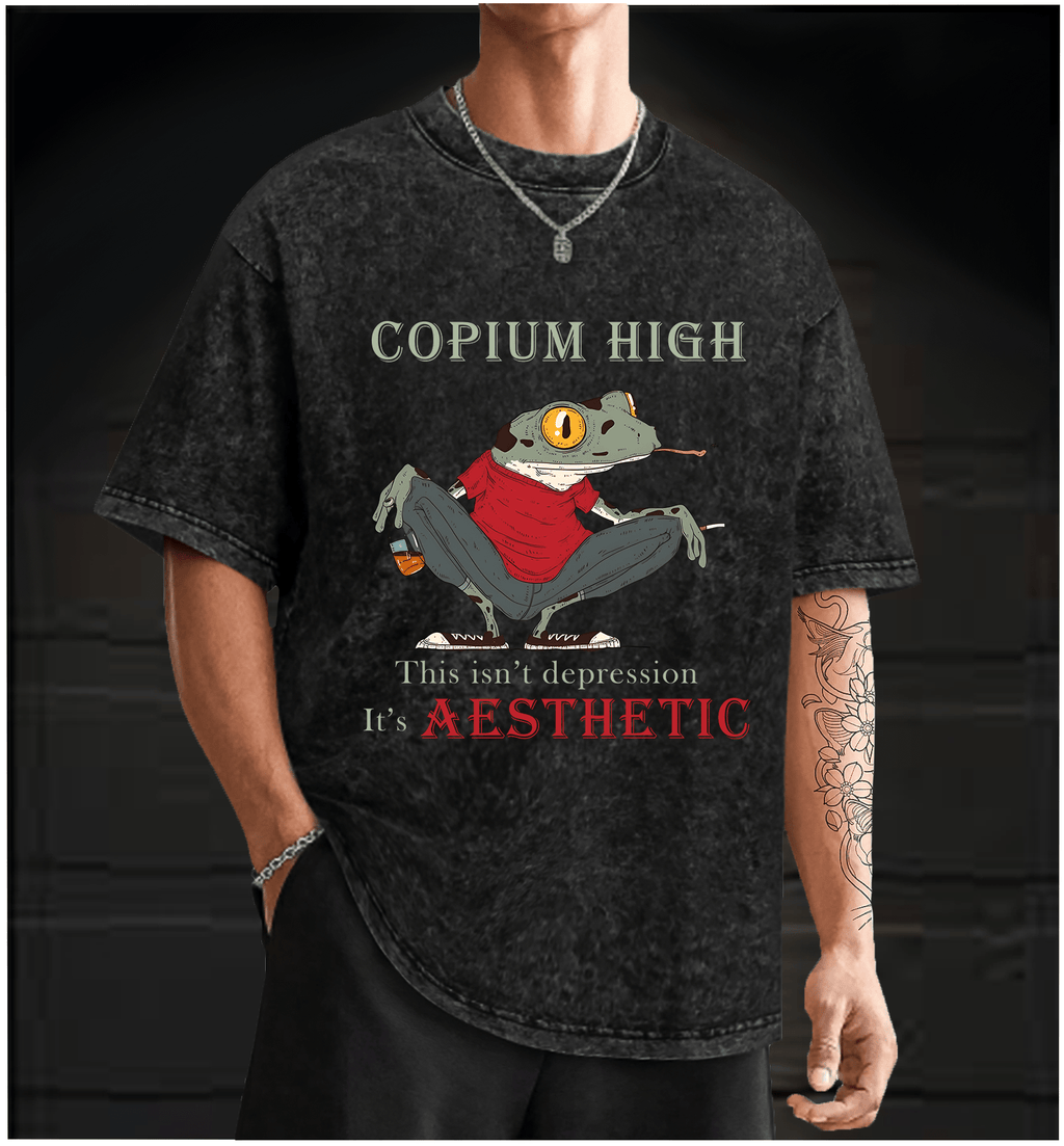 Frog??£¤s Aesthetic Depress Vintage Washed 100% Cotton T-Shirt - TheDrunkShark