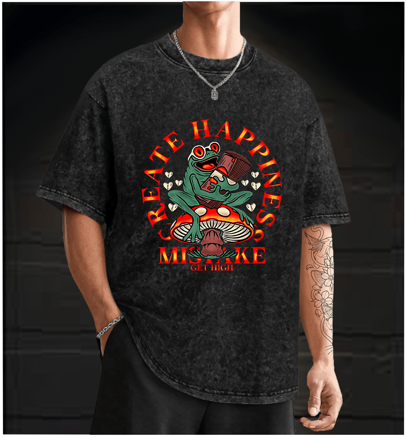 Frog??£¤s Happy Mistake Vintage Washed 100% Cotton T-Shirt - TheDrunkShark