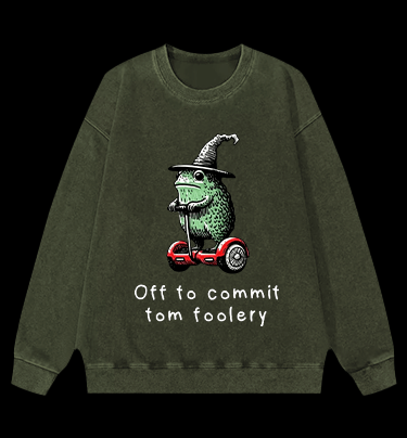 Frog??¡ê¡ès Tomfoolery Adventure Vintage Washed 100% Cotton Sweatshirt - TheDrunkShark