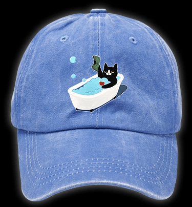 Funny Cat Vintage Washed 100% Cotton Baseball Hat - TheDrunkShark