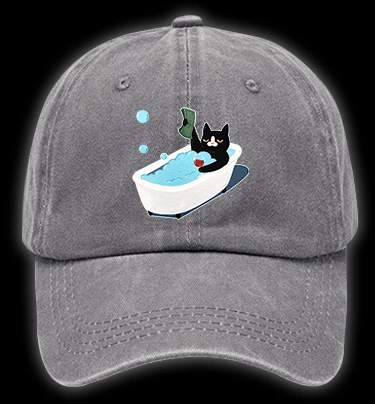 Funny Cat Vintage Washed 100% Cotton Baseball Hat - TheDrunkShark