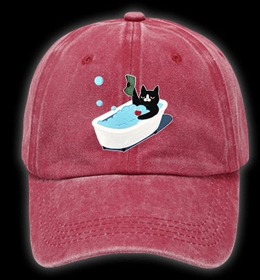 Funny Cat Vintage Washed 100% Cotton Baseball Hat - TheDrunkShark