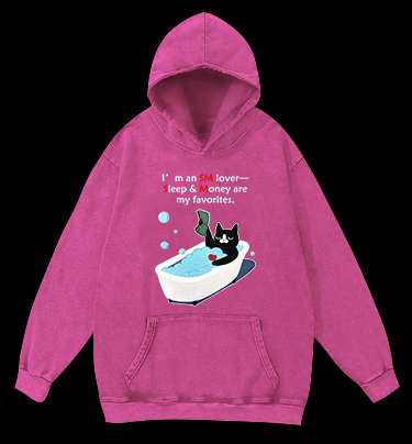 Funny Cat Vintage Washed 100% Cotton Hoodie - TheDrunkShark