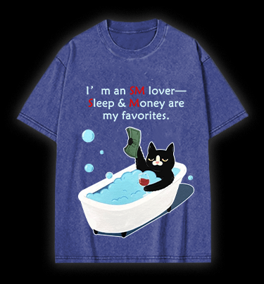 Funny Cat Vintage Washed 100% Cotton T-Shirt - TheDrunkShark