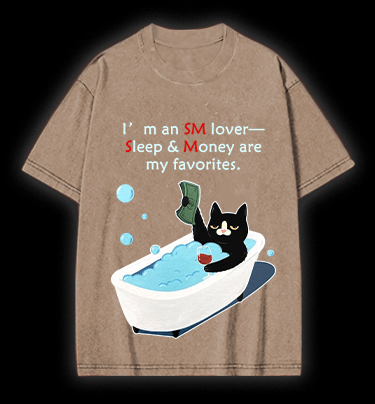 Funny Cat Vintage Washed 100% Cotton T-Shirt - TheDrunkShark