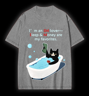 Funny Cat Vintage Washed 100% Cotton T-Shirt - TheDrunkShark