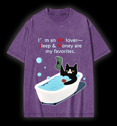 Funny Cat Vintage Washed 100% Cotton T-Shirt - TheDrunkShark