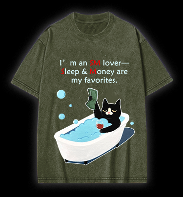 Funny Cat Vintage Washed 100% Cotton T-Shirt - TheDrunkShark