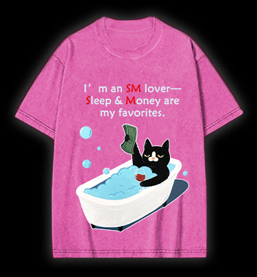 Funny Cat Vintage Washed 100% Cotton T-Shirt - TheDrunkShark