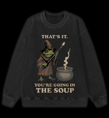 Funny Frog Soup Classic Vintage Washed 100% Cotton Sweatshirt - TheDrunkShark
