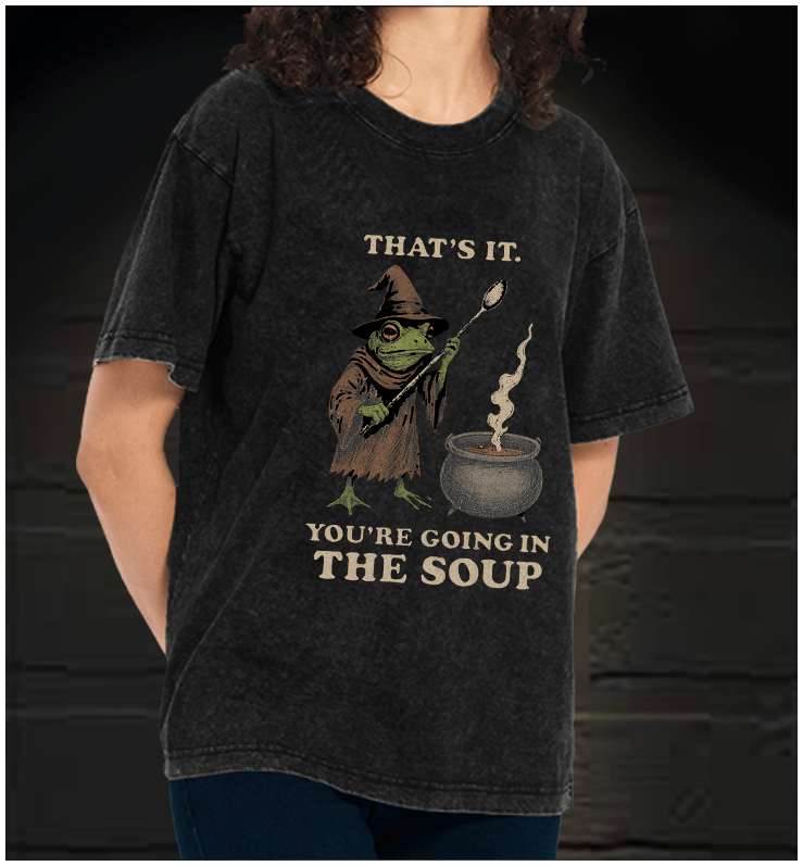 Funny Frog Soup Classic Vintage Washed 100% Cotton T-Shirt - TheDrunkShark