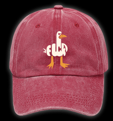 Funny Fuck Duck Vintage Washed 100% Cotton Baseball Hat - TheDrunkShark