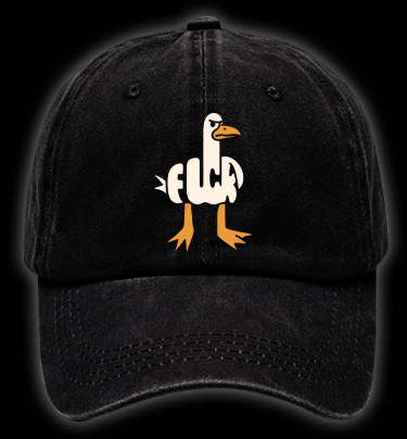 Funny Fuck Duck Vintage Washed 100% Cotton Baseball Hat - TheDrunkShark