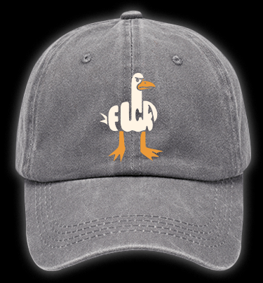 Funny Fuck Duck Vintage Washed 100% Cotton Baseball Hat - TheDrunkShark