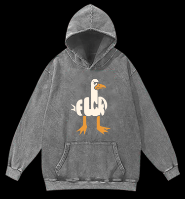 Funny Fuck Duck Vintage Washed 100% Cotton Hoodie - TheDrunkShark