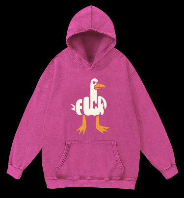 Funny Fuck Duck Vintage Washed 100% Cotton Hoodie - TheDrunkShark