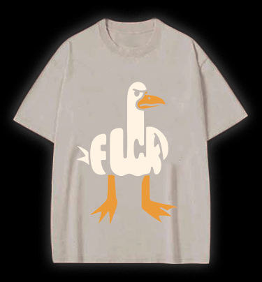 Funny Fuck Duck Vintage Washed 100% Cotton T-Shirt - TheDrunkShark