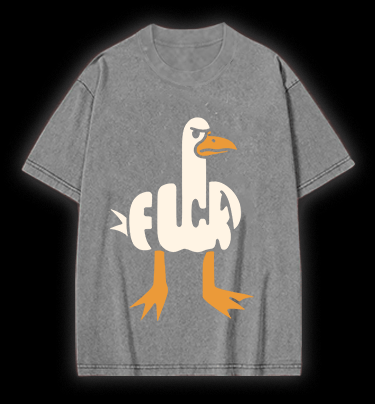 Funny Fuck Duck Vintage Washed 100% Cotton T-Shirt - TheDrunkShark