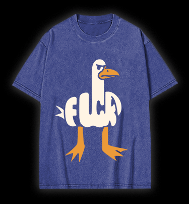 Funny Fuck Duck Vintage Washed 100% Cotton T-Shirt - TheDrunkShark