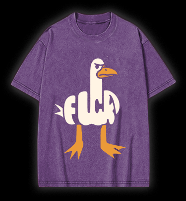 Funny Fuck Duck Vintage Washed 100% Cotton T-Shirt - TheDrunkShark