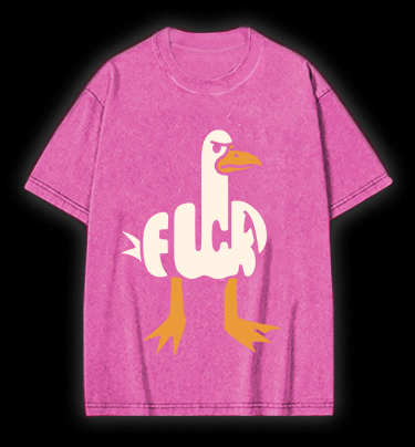 Funny Fuck Duck Vintage Washed 100% Cotton T-Shirt - TheDrunkShark