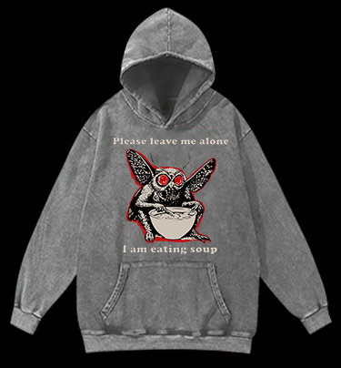 Funny Moth's Soup Time Vintage Washed 100% Cotton Hoodie - TheDrunkShark