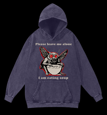 Funny Moth's Soup Time Vintage Washed 100% Cotton Hoodie - TheDrunkShark
