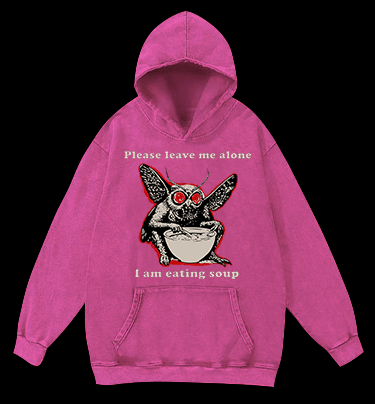 Funny Moth's Soup Time Vintage Washed 100% Cotton Hoodie - TheDrunkShark