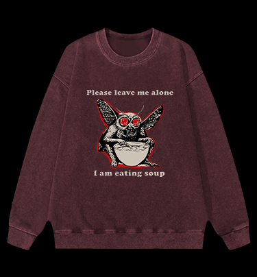 Funny Moth's Soup Time Vintage Washed 100% Cotton Sweatshirt - TheDrunkShark