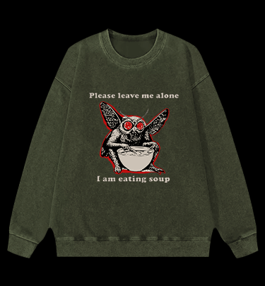 Funny Moth's Soup Time Vintage Washed 100% Cotton Sweatshirt - TheDrunkShark