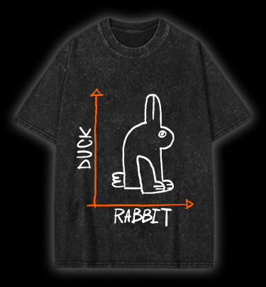 Funny Science Duck Rabbit Vintage Washed 100% Cotton T-Shirt - TheDrunkShark