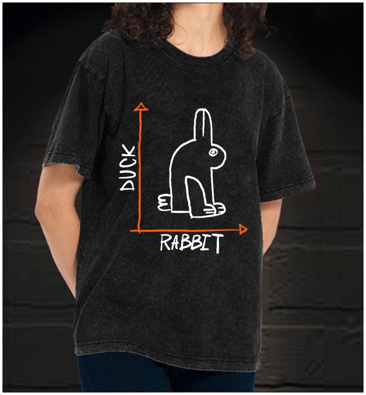 Funny Science Duck Rabbit Vintage Washed 100% Cotton T-Shirt - TheDrunkShark