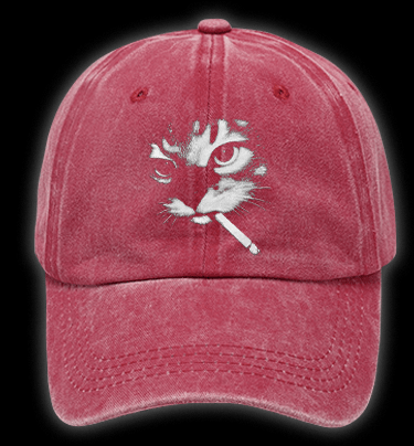 Funny Smoking Cat Meme Vintage Washed 100% Cotton Baseball Hat - TheDrunkShark