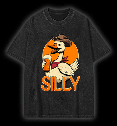 Goose's Cowboy Beer Time Vintage Washed 100% Cotton T-Shirt - TheDrunkShark