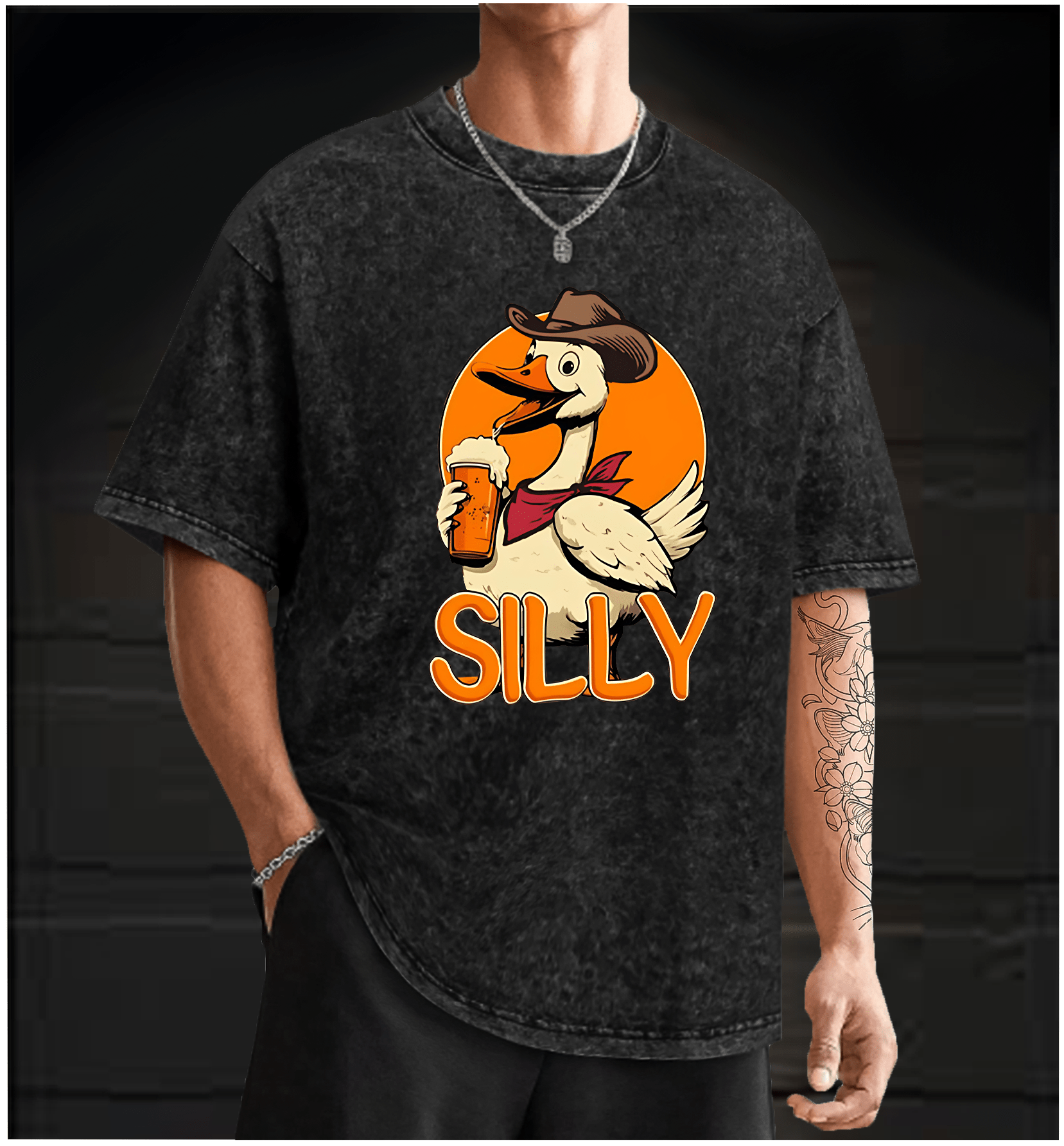 Goose's Cowboy Beer Time Vintage Washed 100% Cotton T-Shirt - TheDrunkShark