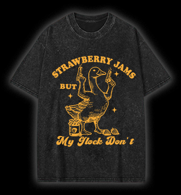 Goose's Gun and Strawberry Jam Vintage Washed 100% Cotton T-Shirt - TheDrunkShark