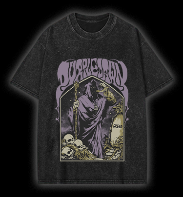 Grim Reaper Vintage Washed 100% Cotton T-Shirt - TheDrunkShark