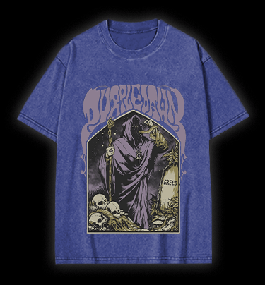 Grim Reaper Vintage Washed 100% Cotton T-Shirt - TheDrunkShark