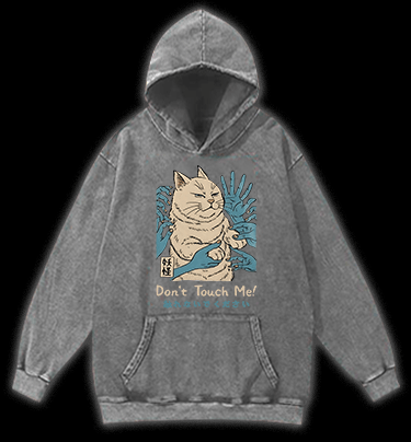Grumpy Cat Vintage Washed 100% Cotton Hoodie - TheDrunkShark
