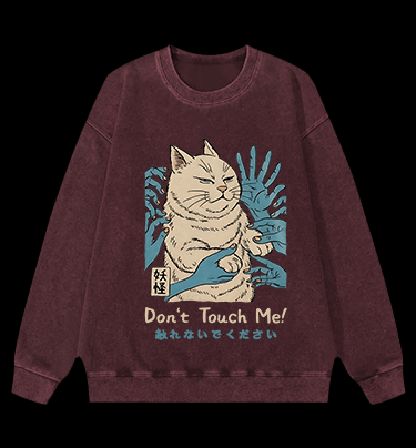 Grumpy Cat Vintage Washed 100% Cotton Sweatshirt - TheDrunkShark
