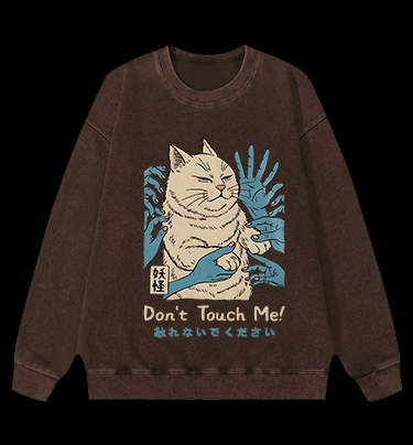Grumpy Cat Vintage Washed 100% Cotton Sweatshirt - TheDrunkShark