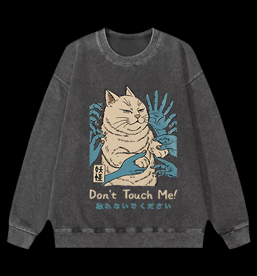 Grumpy Cat Vintage Washed 100% Cotton Sweatshirt - TheDrunkShark