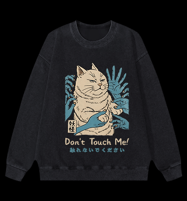 Grumpy Cat Vintage Washed 100% Cotton Sweatshirt - TheDrunkShark