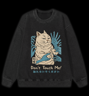 Grumpy Cat Vintage Washed 100% Cotton Sweatshirt - TheDrunkShark