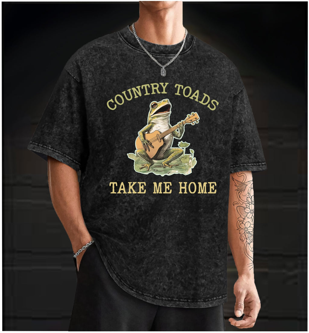  Guitar Frog Roadtrip Vintage Washed 100% Cotton T-Shirt - TheDrunkShark