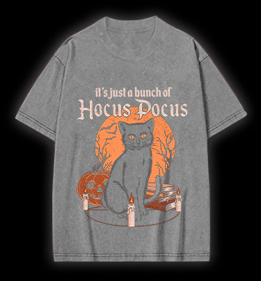 Halloween Cat Spell Vintage Washed 100% Cotton T-Shirt - TheDrunkShark