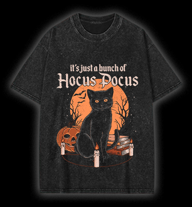 Halloween Cat Spell Vintage Washed 100% Cotton T-Shirt - TheDrunkShark