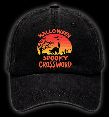 Halloween Crossword Fun Vintage Washed 100% Cotton Baseball Hat - TheDrunkShark