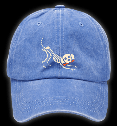 Halloween Dog's Bone Chase Vintage Washed 100% Cotton Baseball Hat - TheDrunkShark