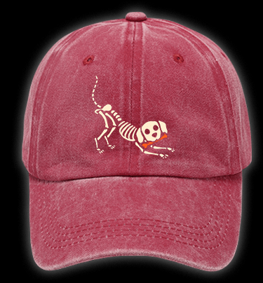 Halloween Dog's Bone Chase Vintage Washed 100% Cotton Baseball Hat - TheDrunkShark